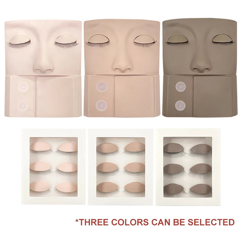 New Silicone Head Training Mannequin with Removable Eyes Practice Head Model For Eyelash Extension Training Mannequin Head