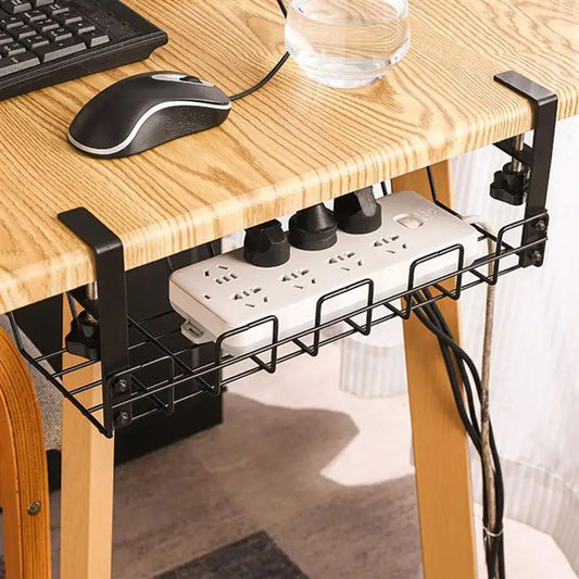 Wire Basket Shelf Under Table Storage Rack Wire Desk Cable Under Management Tray Cord Organizer Rack Wire Cable Shelf Basket