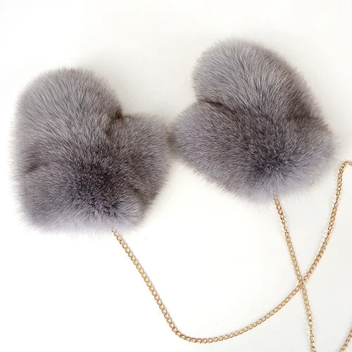 NEW Arrivals Hot Sale Winter Women Luxury Natural Real Fox Fur Gloves Warm 100% Genuine Fox Fur Mittens Girl Fashion Luxury Real Fox Fur Glove