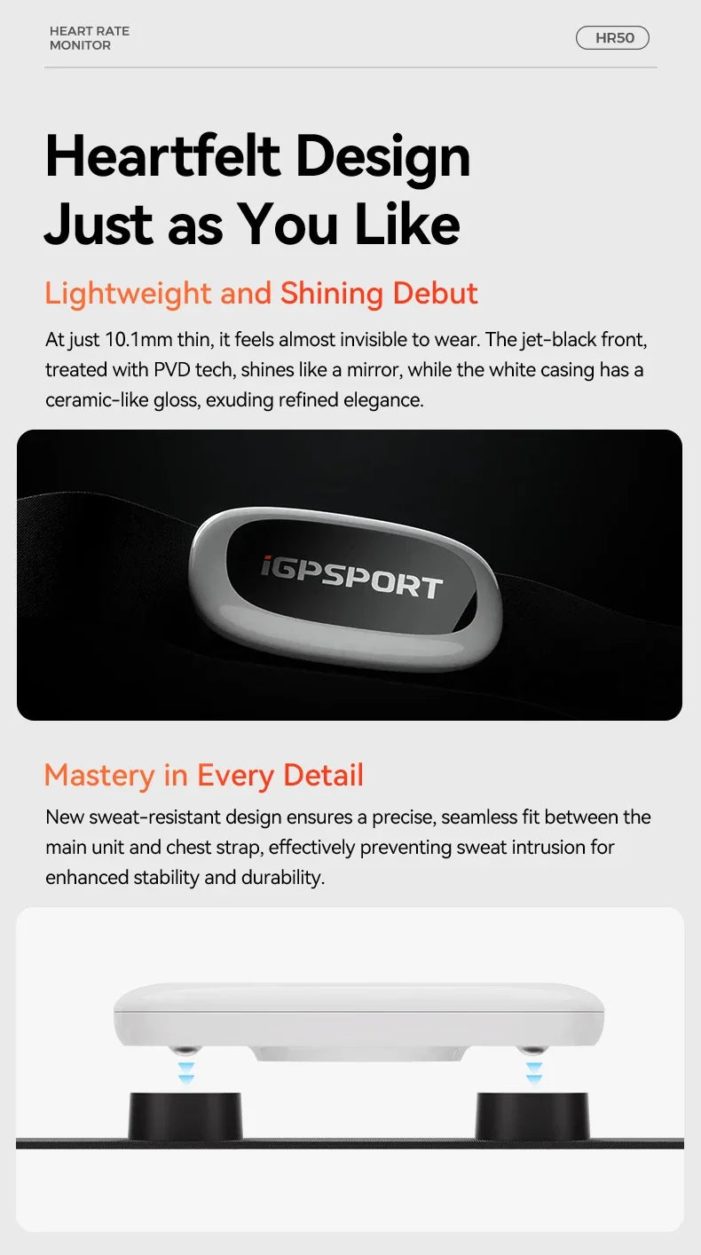 HR50 Heart Rate Sensor Bike Computer Fitness Running Sport Heart Rate Monitor Sensor IPX7 Waterproof Bike Accessories All Sports Supplies