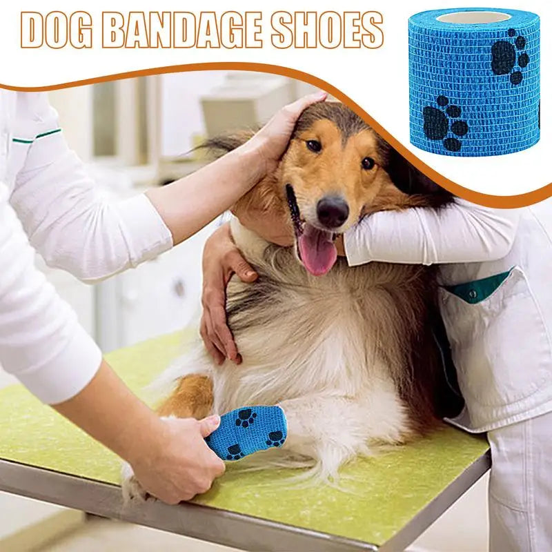 Large Self Adhesive Bandage Wrap Breathable Dog Bandage Shoes Vet Pet Wrap Dog Cohesive Bandage Multifunctional Pet Wound Care Bandage