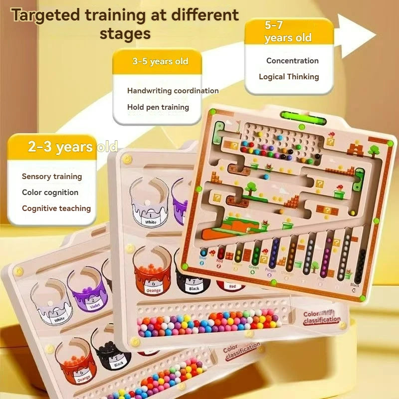 Large Size Children's Magnetic Maze Walking Ball Baby Concentration Training, Writing Logic Thinking 3 year Old Early Education Puzzle To