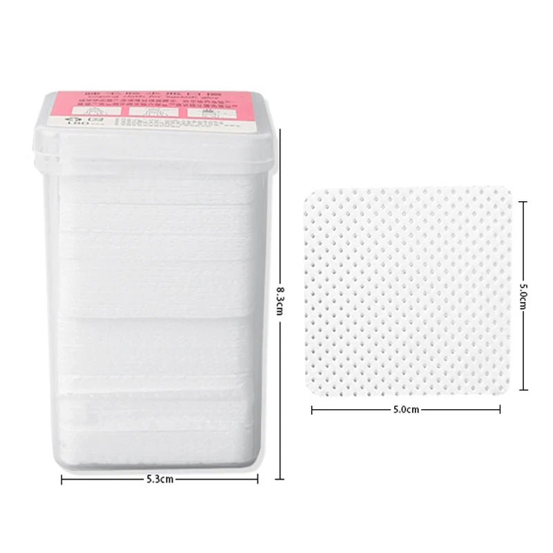 400 PCS Set Eyelash Residual Glue Remover Cotton Wipes UV Gel Nail Tips Polish Remover Cleaner Lint-Free Paper Pad Lash Makeup Tools