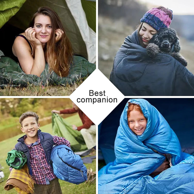 Camping Sleeping Bag Lightweight 4 Season Warm Envelope Backpacking Outdoor Mummy Cotton Winter Sleeping Bag