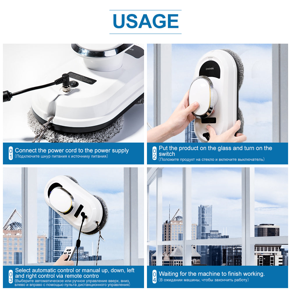 Robot Window Cleaner Window Cleaning Robot Smart Home  Robot Vacuum CleanerRemote Control Glass Cleaning Robots CHOVERY