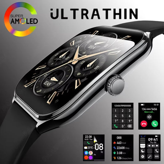 NEW Ultra Thin Smart Watch Women Men 1.96" AMOLED 360*360 HD Pixel Display Always Show Time Call Reminder Smartwatch Ladies For Huawei