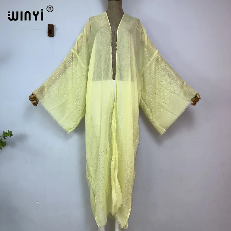 BRAND NEW African Luxury Women 12 Colors/Patterns Bohemian Gold Thread Monochrome Elegant Casual Dress Cardigan Swimwear Swimsuit Cover Ups Sexy Kimono Ladies Summer Maxi Cover-Up Dress