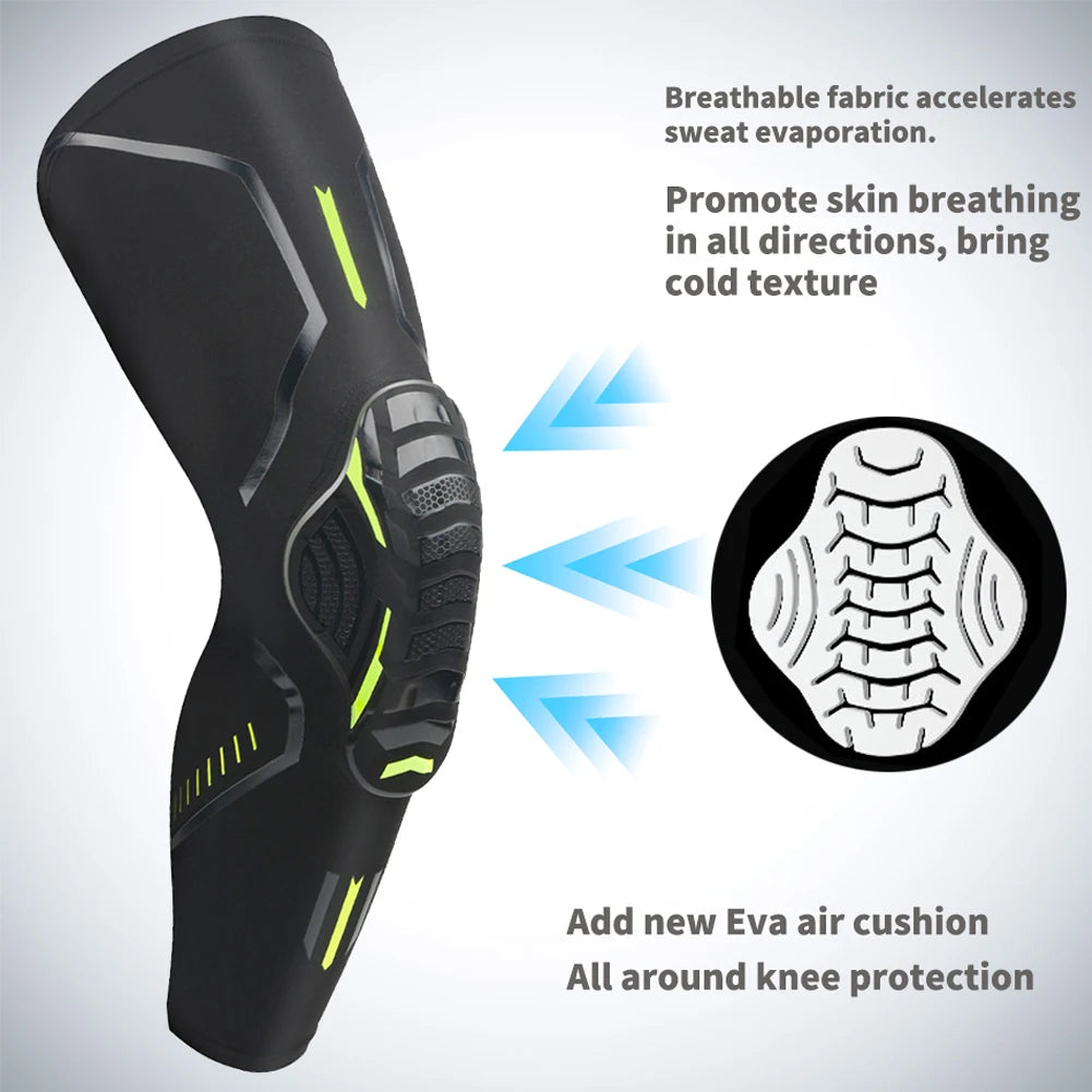 S-2XL Plus Size 1Pc Knee Brace Compression Knee Support Shockproof Knee Pads Knee Sleeve for Running Arthritis Joint Pain Relief Men Women Sports Apparel Accessories
