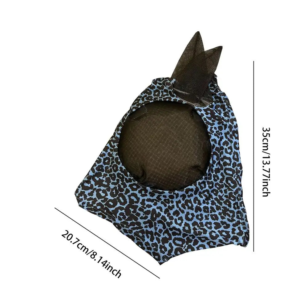 Horse Fly Face Cover Leopard Pattern Equestrian Supplies Comfortable Breathable Anti-Mosquitoes Cover Horse Care Product