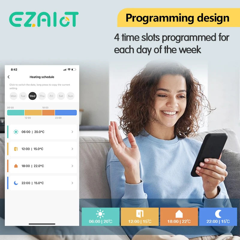 TRV TUYA Radiator Actuator Valve Bluetooth Smart Programmable Thermostat Temperature Heater Control Alexa Google Home Voice