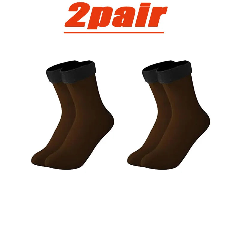4 Pairs Set Winter Warm Thermal Socks Soft Thicken Plush Socks Solid Color Velvet Wool Snow Boots Floor Socking Outdoor Skiing Snowboard Mountain Hiking Climbing Cycling Socks Sets