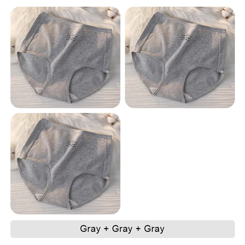 NEW Arrivals 3PCS Set Triangular Panties High Waist Sexy Underwear Briefs Underwear Woman Cotton Lingerie Buttocks Lifter Tummy Control Women Female Seamless Briefs