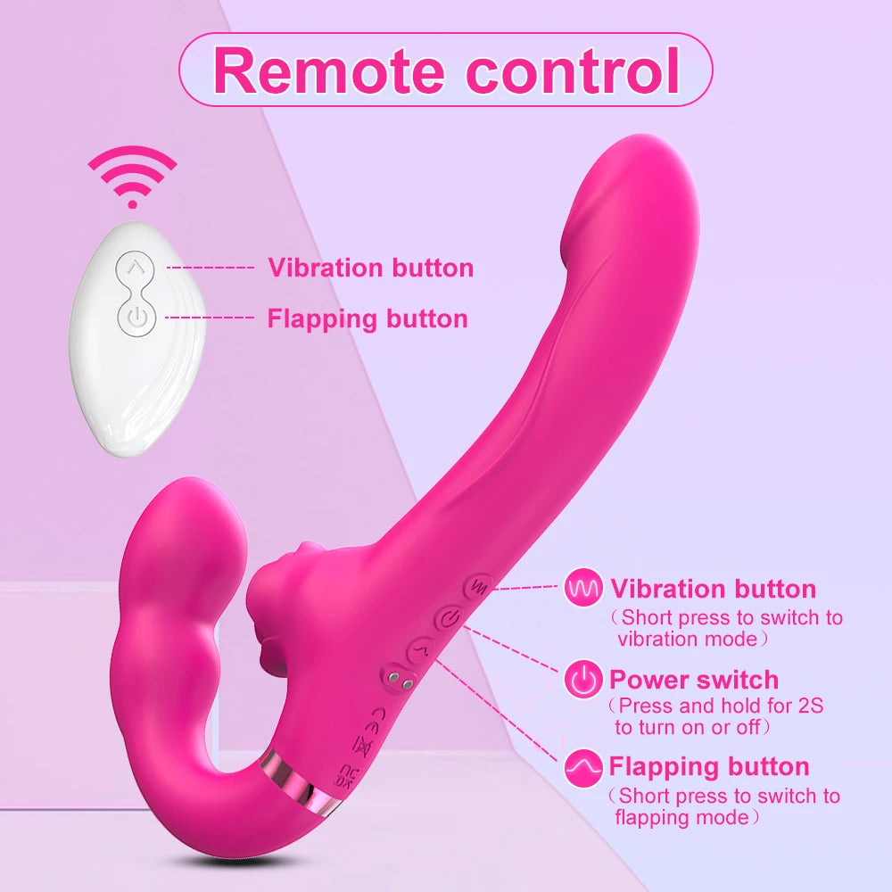 2 in 1 Flapping G Spot Dildo Vibrator for Women Control Clitoris Stimulator Vaginal Massager Female Masturbator Adult Sex Toys