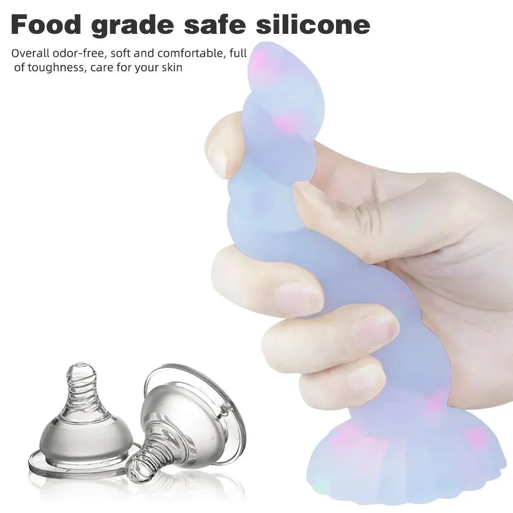 Adult Dark Glowing dildo for Woman Masturbate Color Jelly penis Sex Toys for women Big soft cock Light Erotic Dildo with Suction Cup