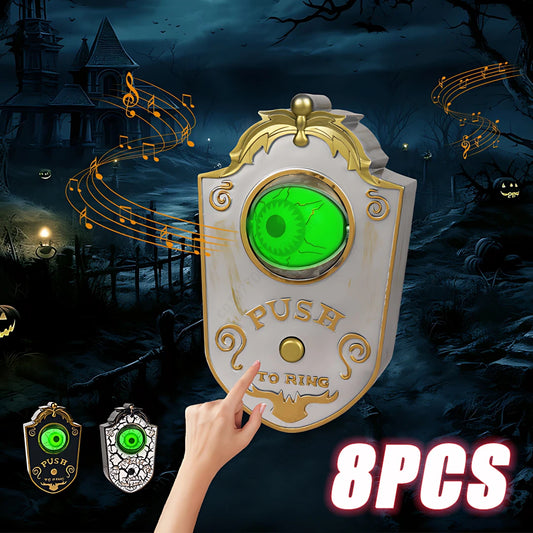 4-8Pcs Halloween Sounding One-eyed Doorbell Decoration Glowing Eyeball Horror Doorbell Bar Secret Room Haunted House Trick Props