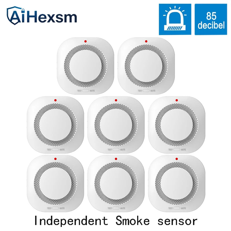 2/3/5/10 PCS Set Independent Fire Smoke Detector Sensor For Home Warehouse Security Smart Smoke Fire Alarm Replaceable Home Office Hotels Security Supplies