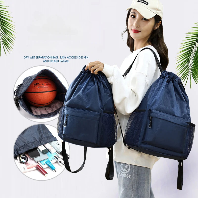 25L (47cm-37cm) Dry Wet Separation Swimming Sports Bag Waterproof Backpack Unisex Large Capacity Sport Basketball Bag Fitness Travel Pocket Sport Bags