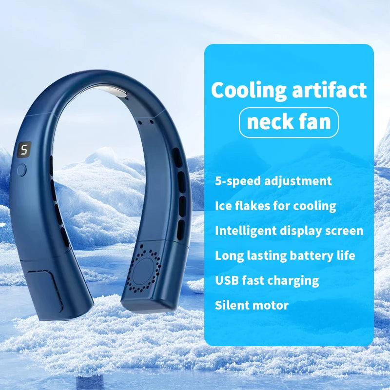4 Colors Neck Powerful Fan, Neck Cooling Device, Strong Wind  Noiseless Quiet, Long Battery Life, Summer Cooling Must-Have Item