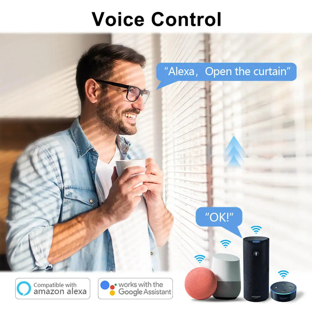 TUYA  Smart Life WiFi Curtains Blinds Switch Roller Shutters Motor Switch Backlight Style Google Home Alexa Voice Control