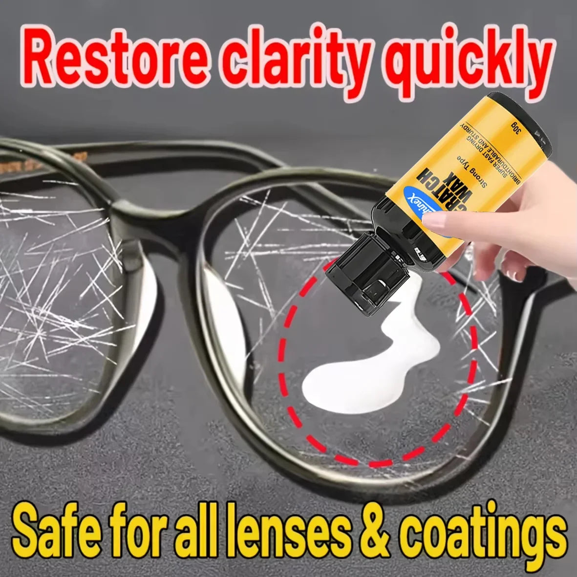 NEW 1/3/5/10/22 PCS Set Glasses Restoration Resin: Repair Cream for Repairing Broken Glasses Scratches, Yellowing and Wear, Lens Repair, Automotive Sunglasses