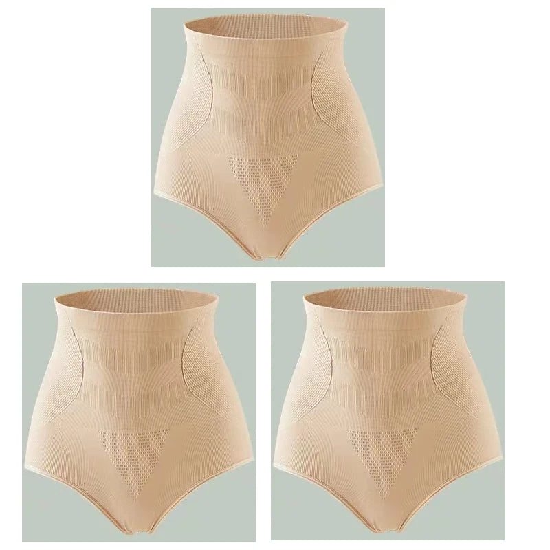 NEW Arrivals 3 PCS Set M-3XL Plus Size Women No Trace High Waist Shaping Panties Breathable Body Shaper Slimming Underwear Butt Lifter Tummy Control Panties Shapewear