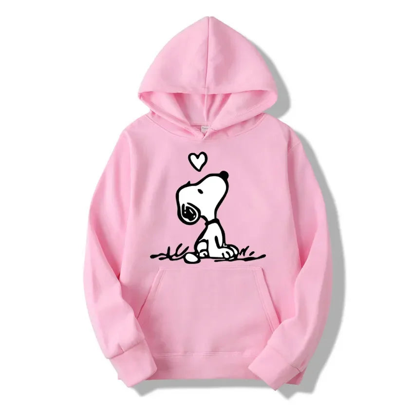NEW S-3XL Plus Size 10 Colors American Cartoon Comics Snoopy Hoodie Women Man Pullover Tops Spring Autumn Men Casual Couple Sweatshirt Clothing