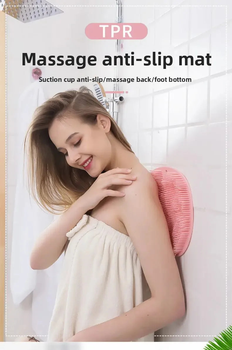 NEW Arrivals 5 Colors Lazy Person Back Scrubbing Bath Brush Silicone Massage Foot Cleaning Wall Mounted Back Rubbing Brush Bathroom Accessories