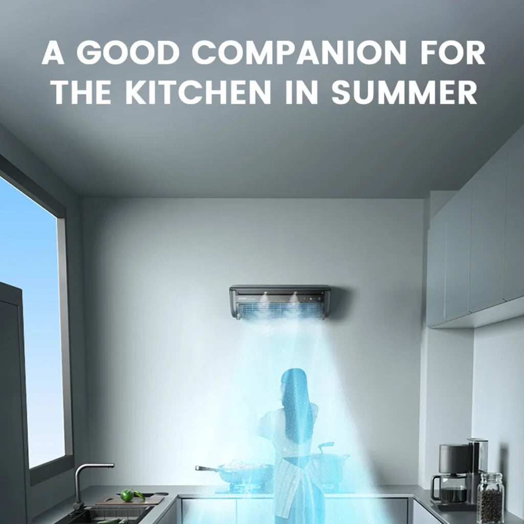 Black/White Color  E868 Wall-Mounted Air Cooling Fan 20W Power Quick Cooling Easy To Install Leafless Home Bedroom Living Room Kitchen Office Hotels Air Conditioning Fan with Remote Control.