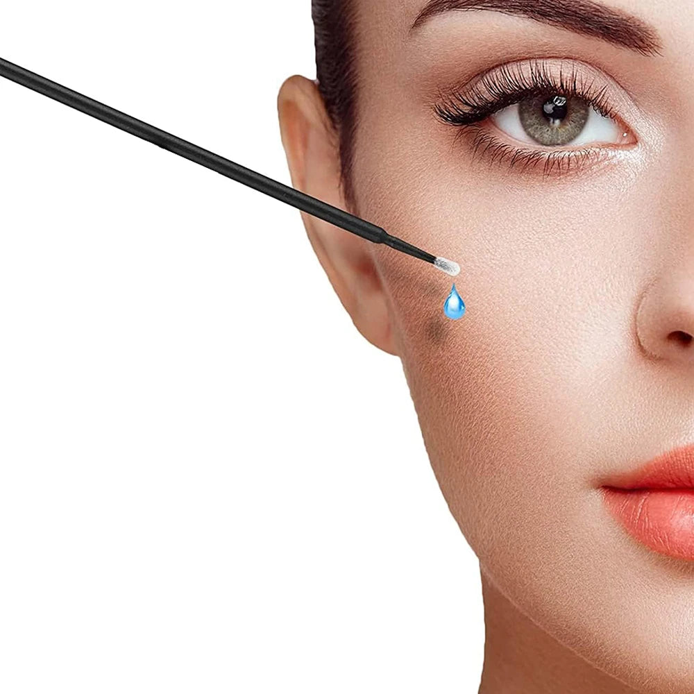 500/1000PCS 4 Colors Eyelash Wool Fiber Cleaning Brush Highly Colorful Crystal Brush Eyelash Micro Brush Beauty Makeup Clean Remover Tool Women Cosmetic Accessories