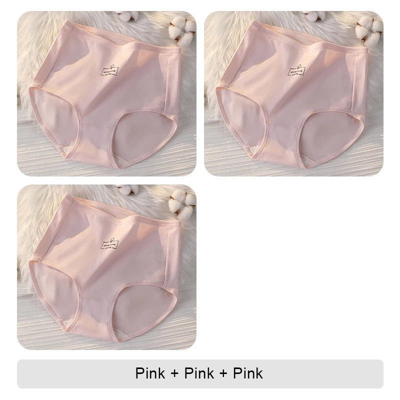 NEW Arrivals 3PCS Set Triangular Panties High Waist Sexy Underwear Briefs Underwear Woman Cotton Lingerie Buttocks Lifter Tummy Control Women Female Seamless Briefs