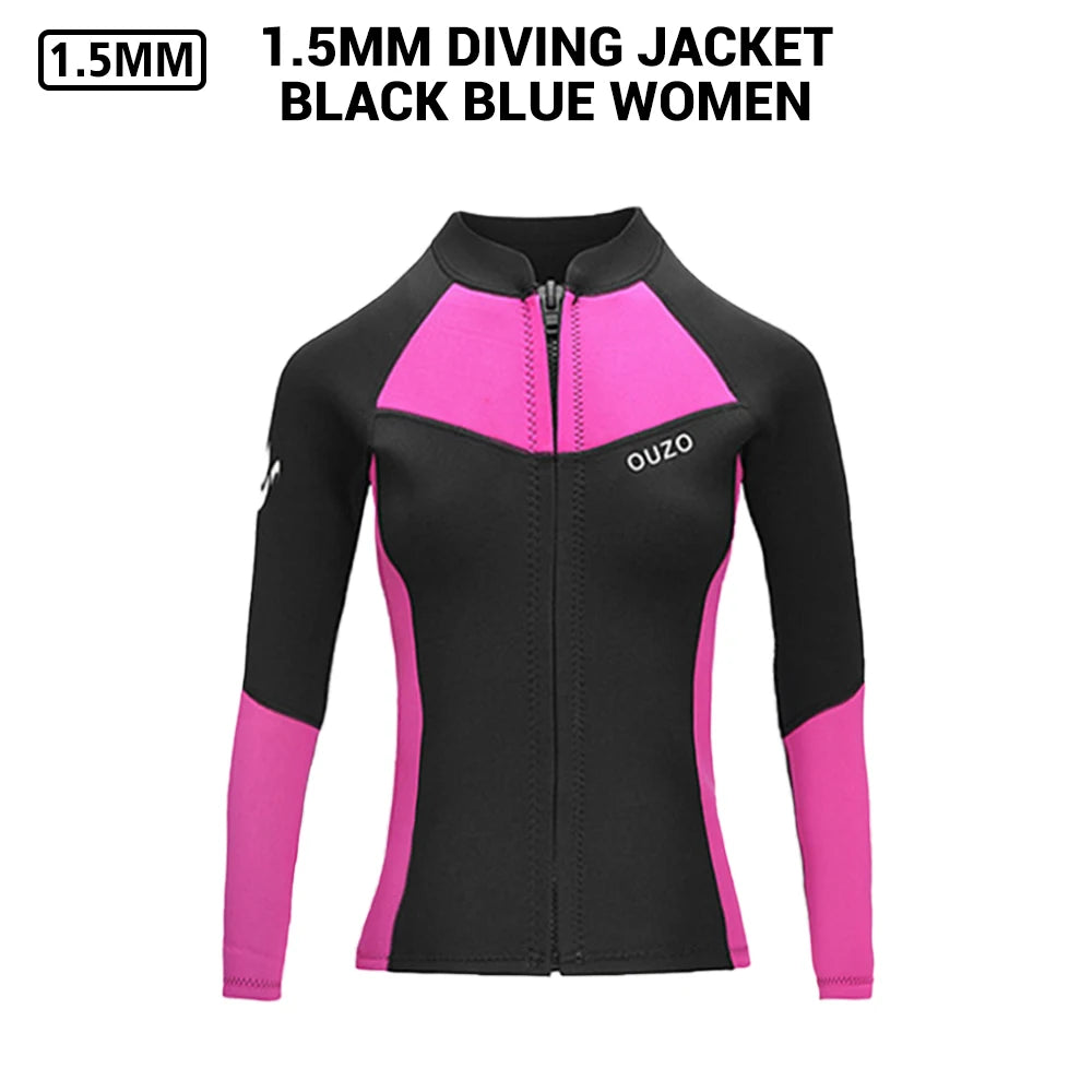 1.5MM Neoprene Women Wetsuit Men One-Piece Suits Keep Warm Surf Scuba Suit Diving Fishing Spearfishing Kitesurf Swimwear WetSuit