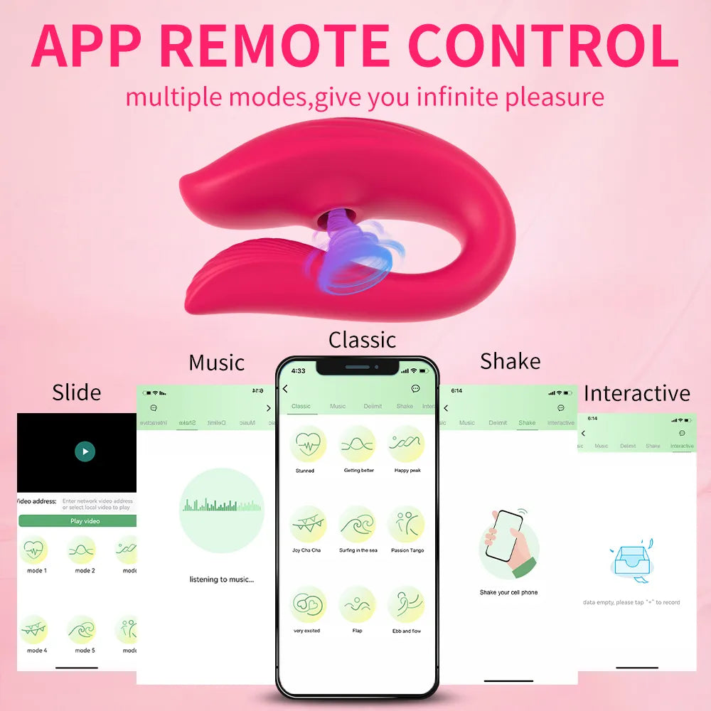 APP & Remote U Shape Clitoris Sucker Vibrator Female Clit Sucking Sexy Panties Wear Clitoral Stimulator Adult Sex Toys for Women