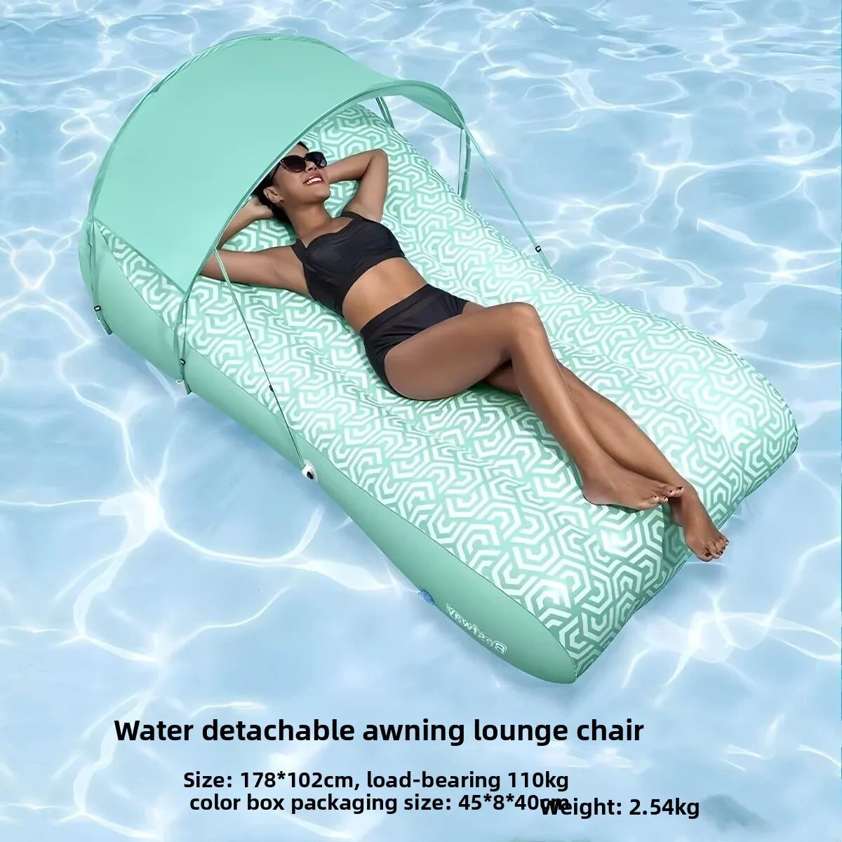 Large Inflatable Floating Island with Awning 8-10 People Floating At Sea Adult Household Floating Shade Boat Summer Ocean Family Party