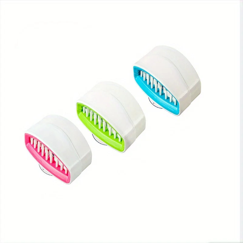 Knife Cutlery Cleaner Brush With Strong Suction Cup, Fork Spoon Cleaning Brush, Vegetable Fruit Kitchen Washing Tool