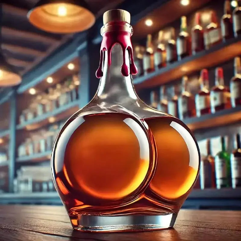 Whiskey Glass Decanter Novelty Statue - Home Office Bars Pubs Hotels Restaurants Decorations Wine Container for Alcohol - Liquor Bottle Wine Barware Accessories