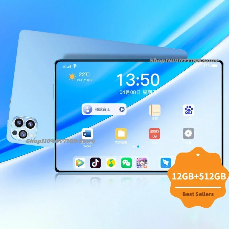 NEW Arrivals 2025 Tablet Android 14.0 Brand New 11.6 Inch 16GB RAM 1TB ROM Tablet 16MP 32MP 20000mAh 10Core WIFI Bluetooth Network Tablet PC Electronics Accessories Products