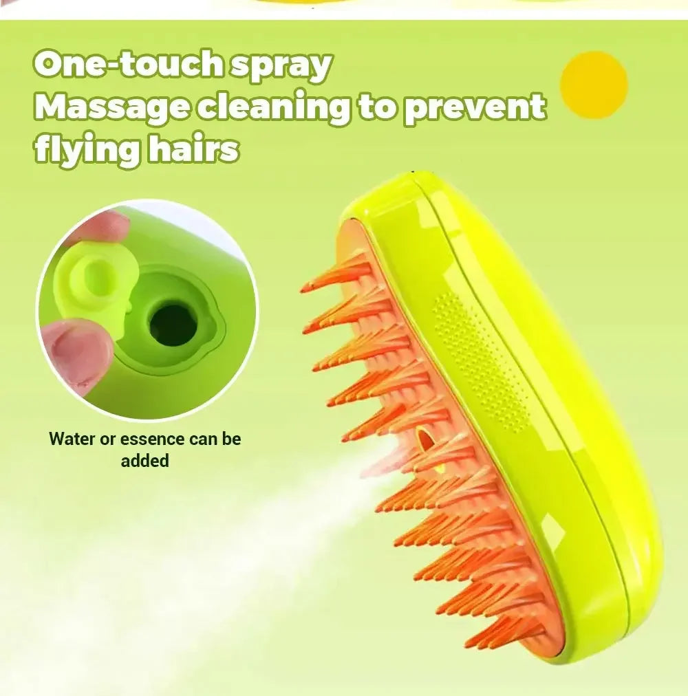 2 PCS Set 3-in-1 Electric Pet Steam Brush for Cats & Dogs, Electric Steamy Grooming Comb with Water Sprayer, Shedding & Massage Pet Hair Tools