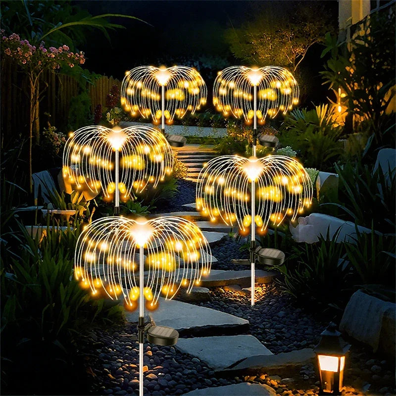 Outdoor 150 LEDS Solar Patio Lights Waterproof Christmas Decor Firework Ground Socket Lights for Yard Garden Pathway Lawn Street