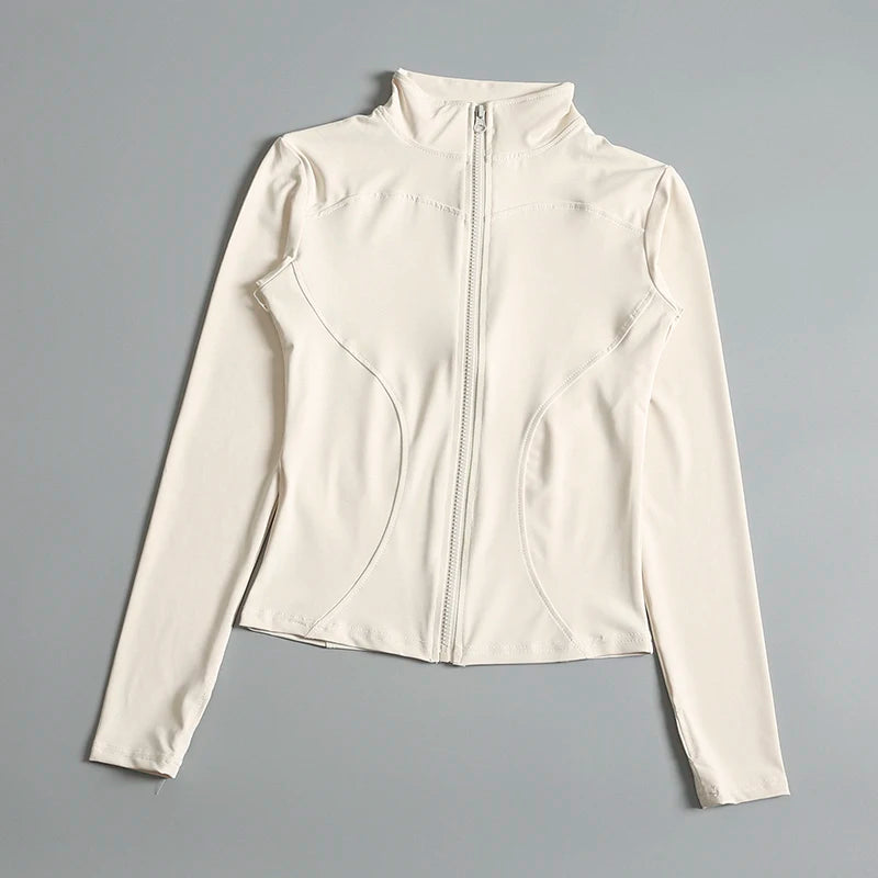 NEW Arrivals S-2XL 5 Colors Women Zip Fitness Yoga Shirt Long Sleeve Sports Jacket Gym Top Activewear Running Coats Workout Clothes Woman Sports Apparel Supplies