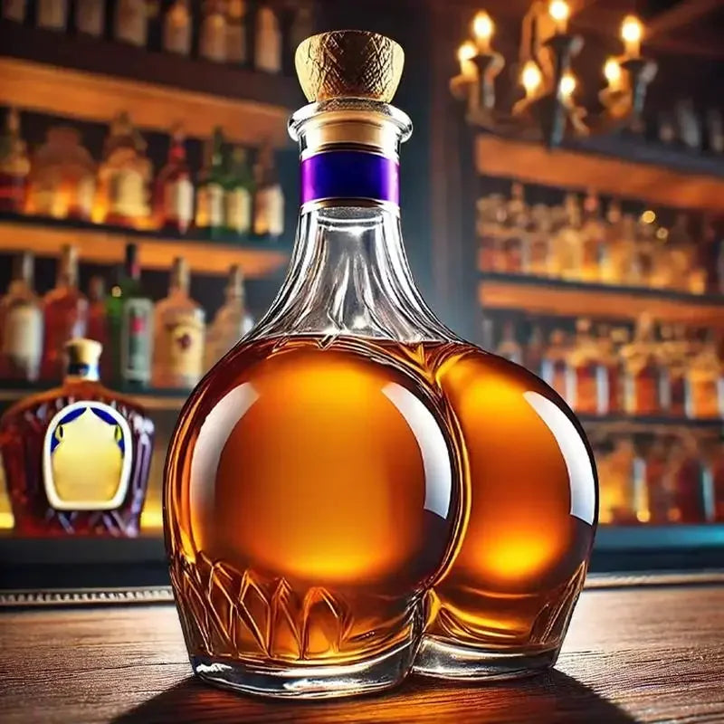 Whiskey Glass Decanter Novelty Statue - Home Office Bars Pubs Hotels Restaurants Decorations Wine Container for Alcohol - Liquor Bottle Wine Barware Accessories