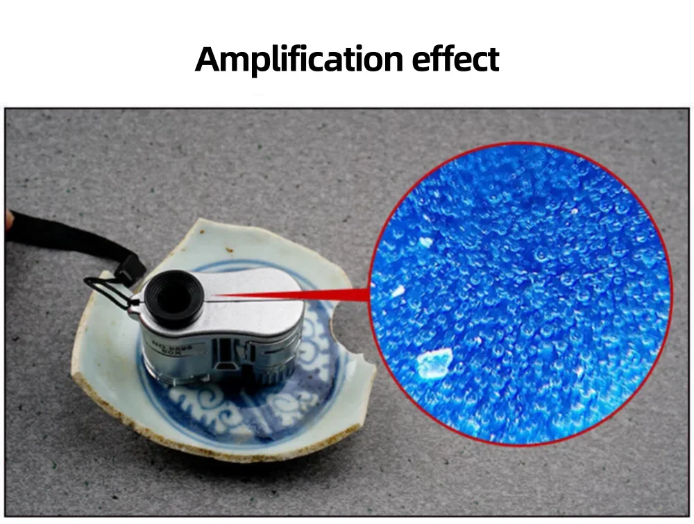 NEW 60X Handheld Magnifying Glass Mini Pocket UV Magnifier Portable Jeweler Microscope Loupe With LED Light Diamonds Jewelry Magnifier