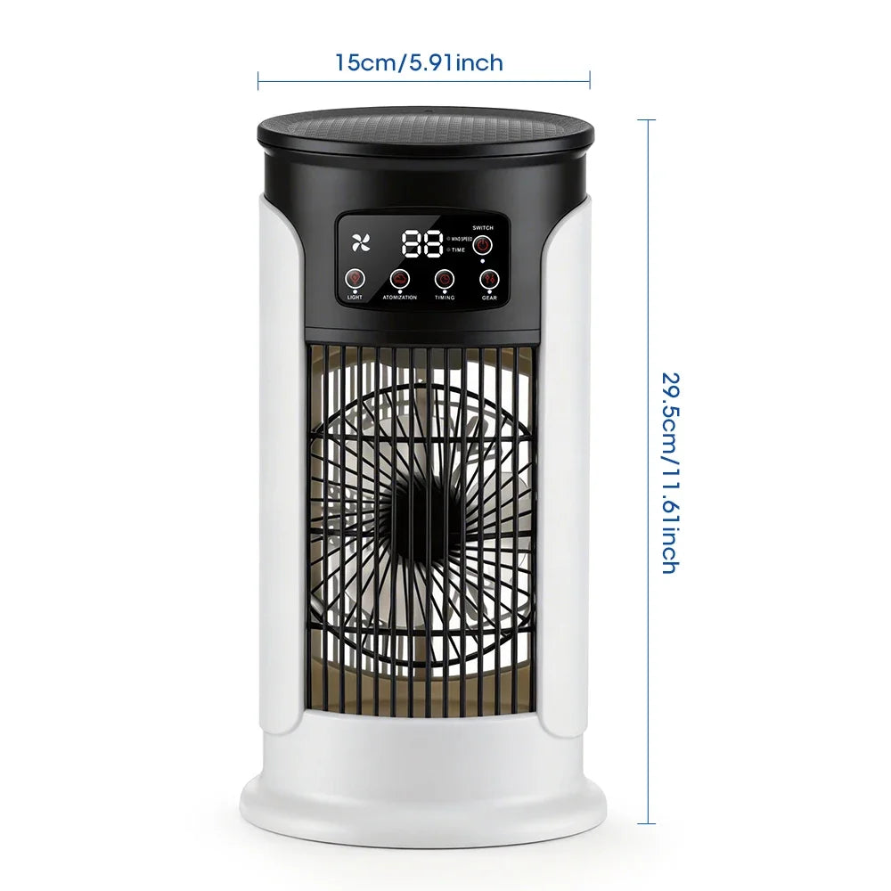 NEW Arrivals Evaporative USB Air Cooler, Portable Mini Air Conditioner Fan with Humidifying & Timer Function, Desktop Cooling Fan for Home Office Cooling Supplies