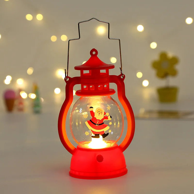 Portable LED Christmas Santa Claus Snowman Lanterns Indoor Decor Lights Battery Powered for Home Xmas New Year Navidad Ornaments