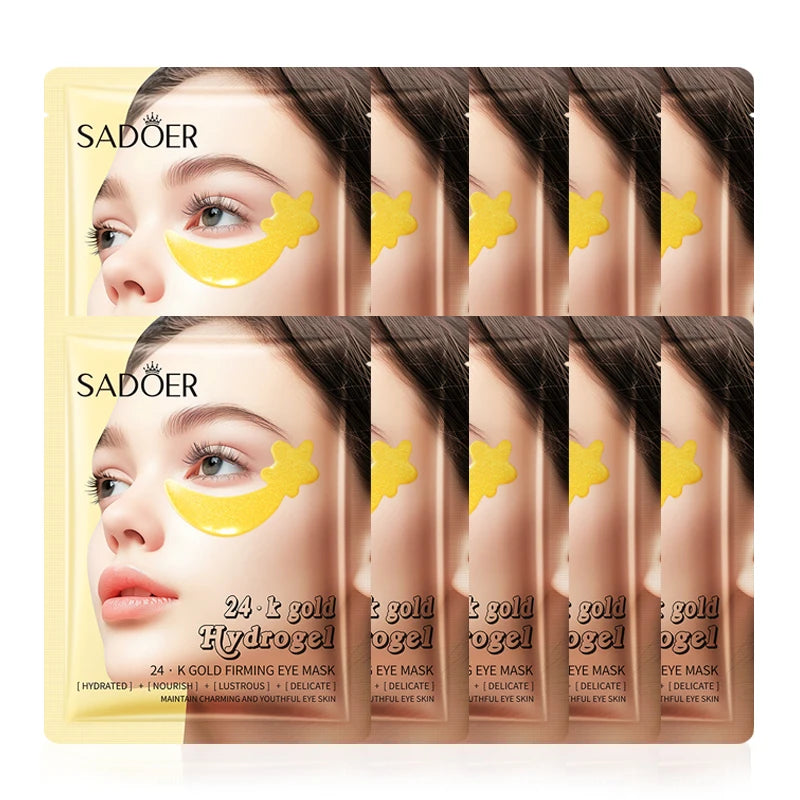 NEW 20PCS Set 24K Gold Crystal Collagen Eye Mask Anti Wrinkle Dark Circles Moisturizing Anti wrinkle Anti-Aging Eye Patches Women Beauty Salon Spa Accessories Korean Skin Care Products