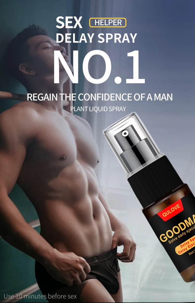 Adult Male Sex Delay Spray Lasting Long 60 Minutes Penis Growth Enlargement Harder Anti Premature Ejaculation External Use for Adults