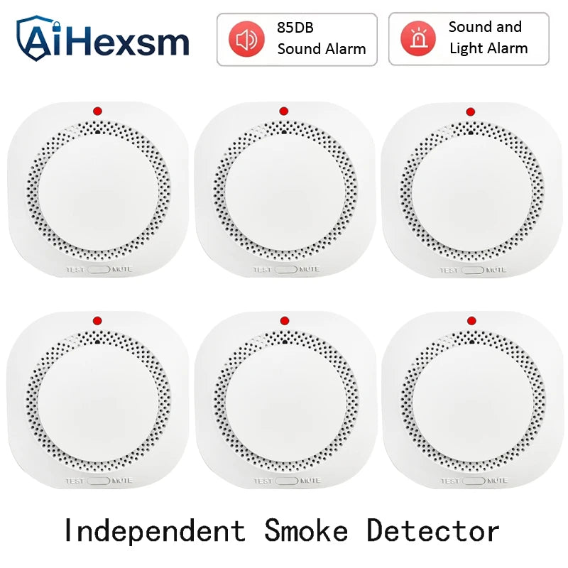 1-10 PCS Set Independent Fire Smoke Sensor Alarm Fire Protection Smokehouse Home Office Hotels Business Shops Security System Smoke Detector  Security Supplies