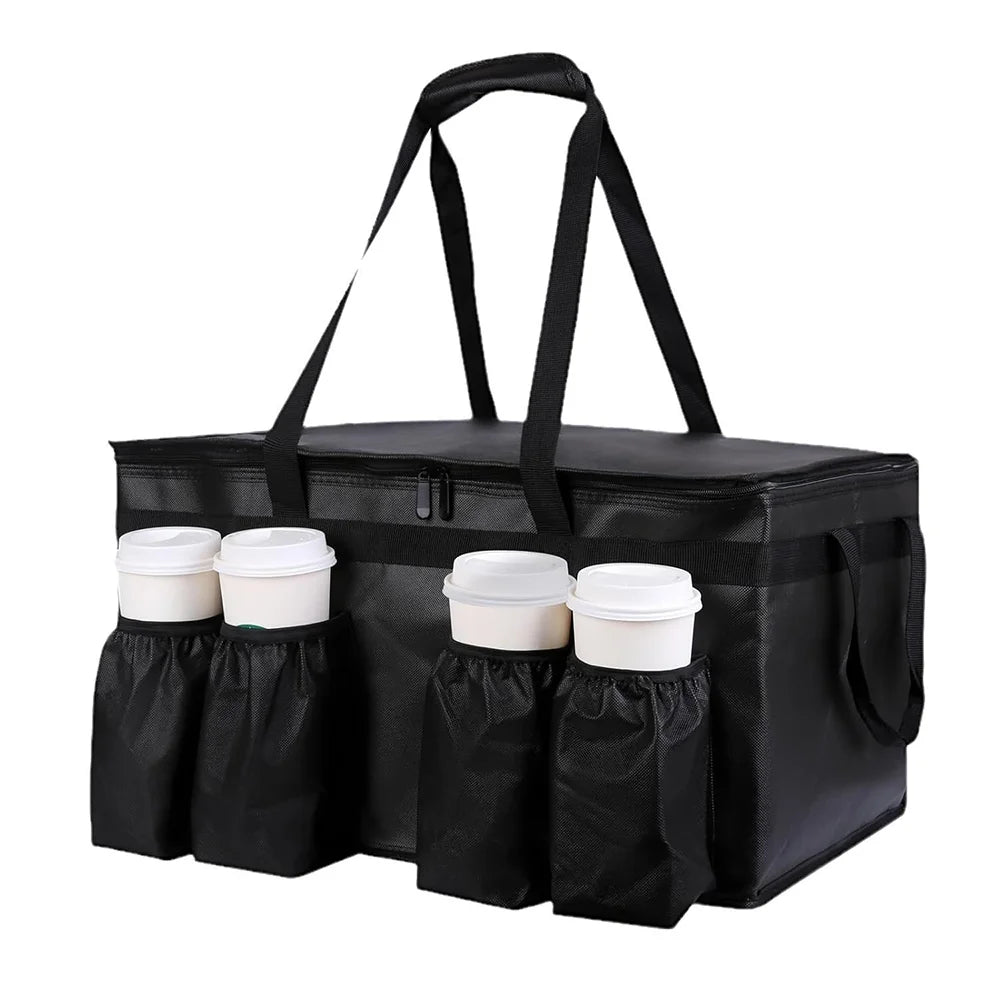 NEW 79L Large Cooler Black/Red Color Box Picnic Bag Thermal Insulated Cooler Bag with 4 Cup Holder Camping Drink Bento Bags BBQ Zip Pack Picnic Accessories Camping Supplies