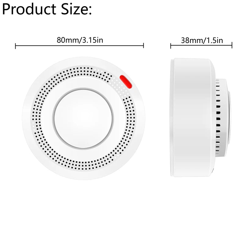 1/2/3/4//5 PCS Set Wi-Fi APP Control Remote Smoke Detector Wireless Photoelectric Sensor Fire Alarm Home Kitchen Hotels Business Mall Factory Security System Work with Smart Life Alert Sound Alarm