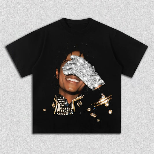 MJ Michael Jackson S-4XL UK Plus Size 3D Printed 100% Cotton Neutral O-Neck Short Sleeve Men's and Women's Fashion Hip Hop T-Shirt Fan Gift Summer Spring Apparel Accessories