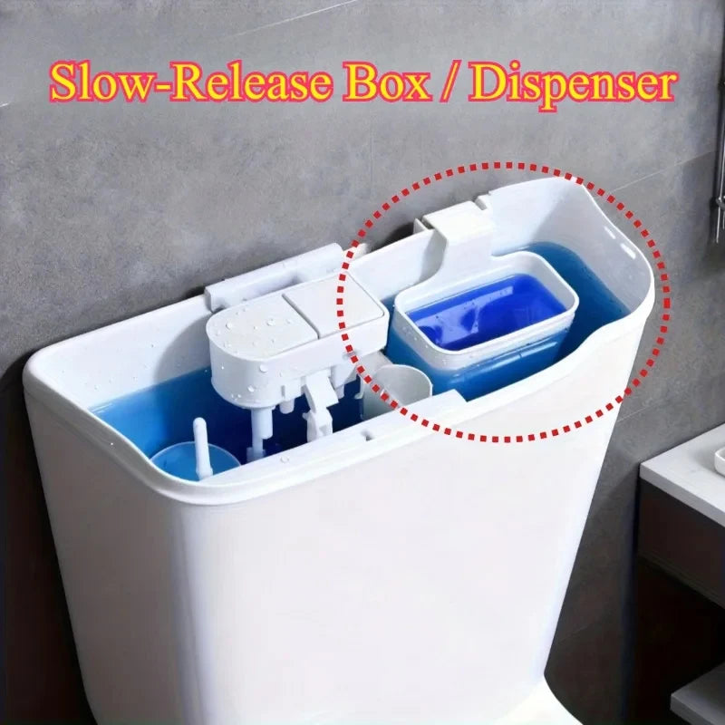 Toilet Solid Dispenser-Tank Replacement Part, Toilet Bowl Cleaner Buffer Box, Hanging Slow-Release Dispenser, Extends Cleaning Time Home Bathroom Accessories